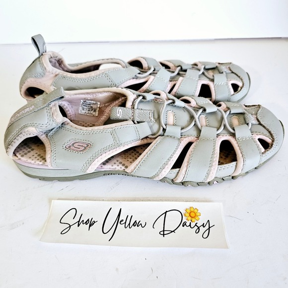 Sketchers Womens Leather Gray‎ Pink Fisherman Sandals Slip On Sz 10 - Sh454.1 - Picture 1 of 7